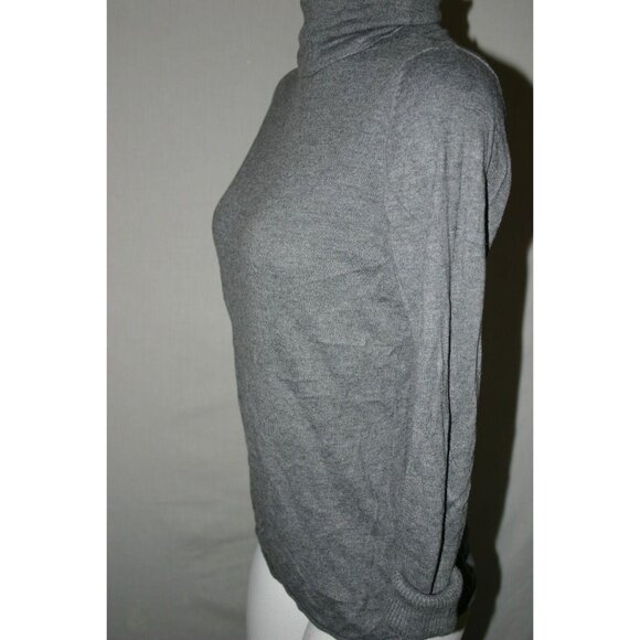Mossimo Womens Turtleneck Sweater Gray Long Sleeve Rolled Cuffs Size Medium - Picture 4 of 5